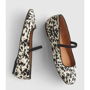 NEW Madewell Greta Ballet Flat Gazzela Multi Mary Jane 10 Cow Print Calf Hair